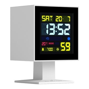Monolith Clock H14 x W10 x D8cm, White
