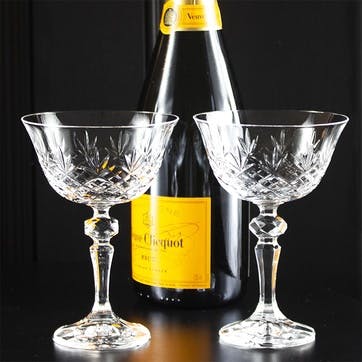 Edinburgh Set of 2 Champagne Coupes 180ml, Clear