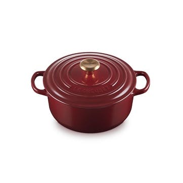 Signature Cast Iron Round Casserole 20cm, Garnet