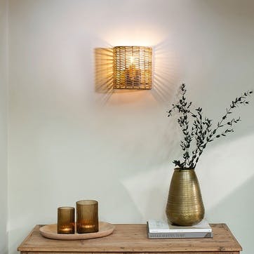 Noko Wicker Wall Lamp H21cm, Natural
