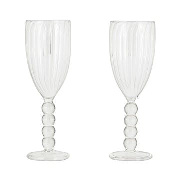 Santosa Set of 2 Champagne Flutes, Clear