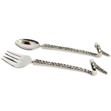 Octopus Salad Servers, Silver