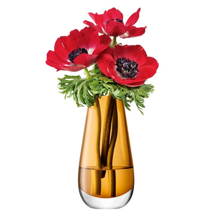 Flower Colour Bud Vase H17.5cm, Amber/Orange