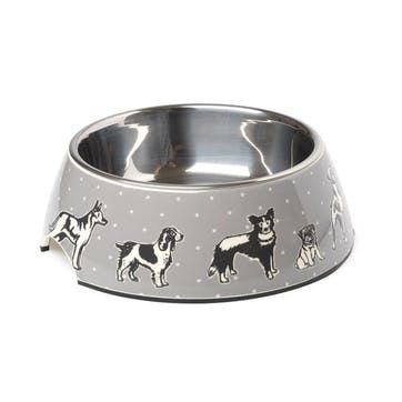House Of Paws Polka Dogs Print Bowl - Large