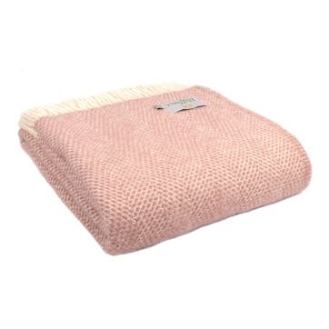 Beehive Throw 150 x 183cm, Dusky Pink