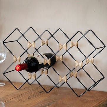 Iron 8 Bottle Wire Wine Rack, Black