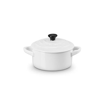 Stoneware Petite Round Casserole, 10cm, White