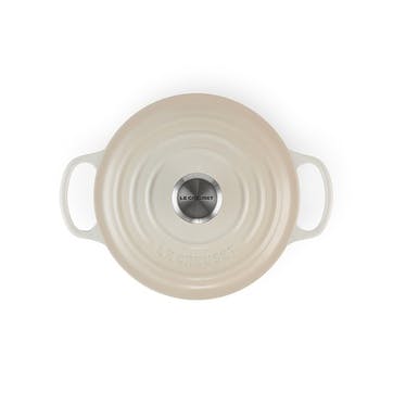 Signature Cast Iron Round Casserole, 22cm, Meringue