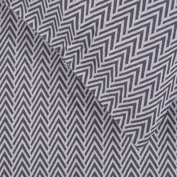 Herringbone Standard Pillowcase, Navy Grey