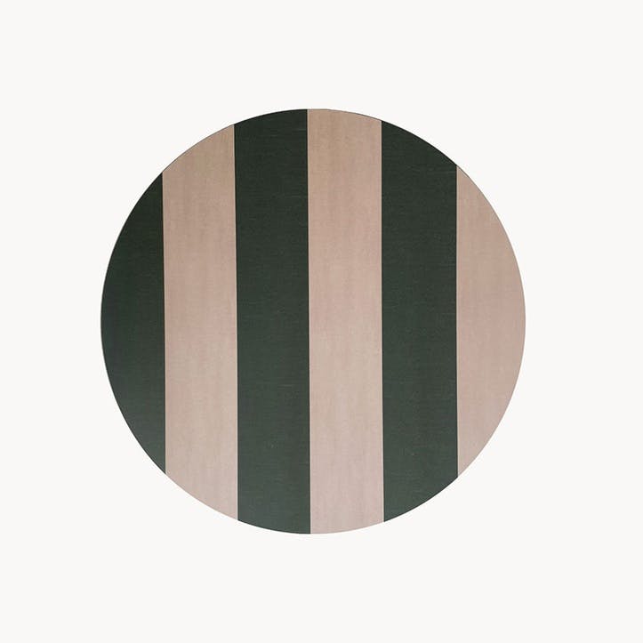 Stripe Placemat D28cm, Forest Green