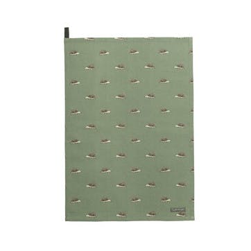 Hedgehogs Tea Towel 45 x 65cm, Green