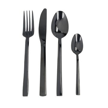 Mikasa Cutlery Set, 16 Piece, Black
