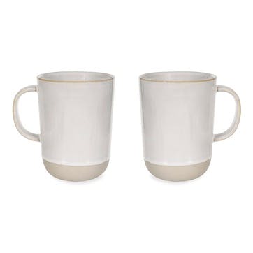 Howell Pair of Mugs H12cm, White