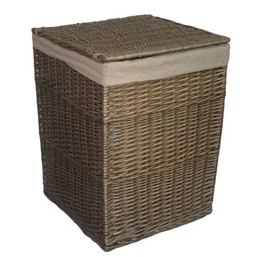 Square Laundry Basket With Oatmeal Lining, Large