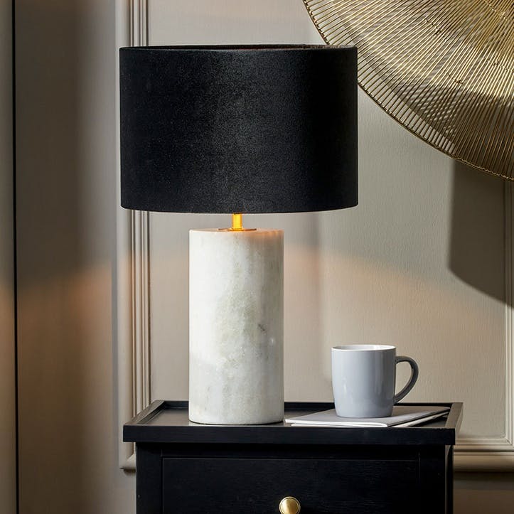 Kiorini Table Lamp Base H35cm, White Marble