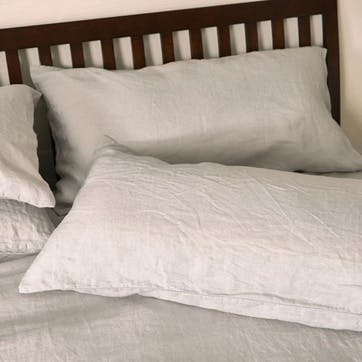 Linen Pair of Standard Pillowcases, Dove Grey