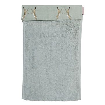 Boxing Hares Roller Hand Towel, Duck Egg Grey