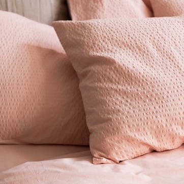 Seersucker Cotton Pair of Standard Cotton Pillowcases, Salt Pink