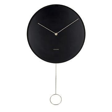 Pendulum Wall Clock D34cm, Black