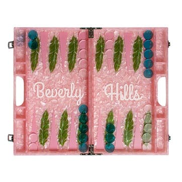 Beverly Hills Backgammon Board  L45 x W38cm, Pink
