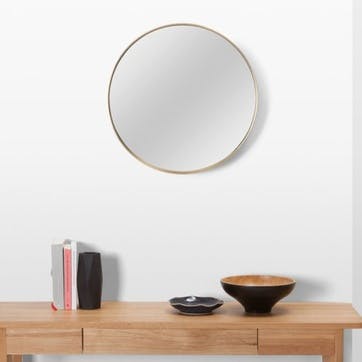 Alana Round Mirror; 50cm - Brushed Brass