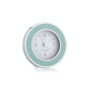Alarm Clock; Light Blue & Silver