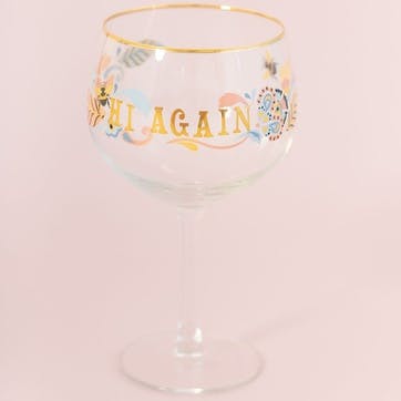 Hi Again Set of 6 Gin Glasses, 650ml, Gold