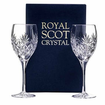 Kintyre Set of 2 Large Wine Glasses 330ml, Clear