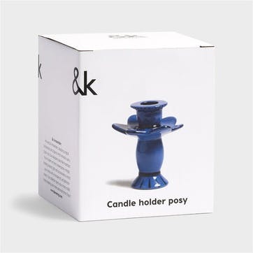 Posy Candle holder 10.5 x 9.5cm, blue