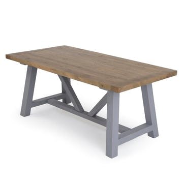 Iona Dining Table; Solid Pine/ Pebble Grey