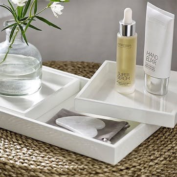 Lacquer Dressing Table Tray 18 x 18cm, White