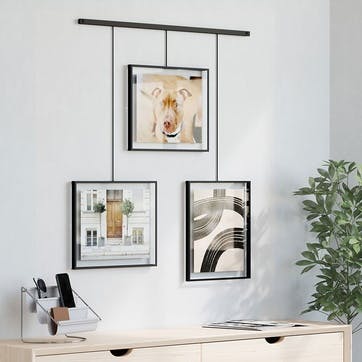 Exhibit Set of 3 Hanging Photo Frames 8 x 10", Black