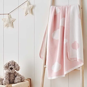 Pink Cloud Baby Blanket, W100 x L75cm, Pink