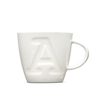 Alphabet A Mug, 380ml, Cream