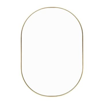 Fine Edge Oval Mirror H50 x W35cm, Gold