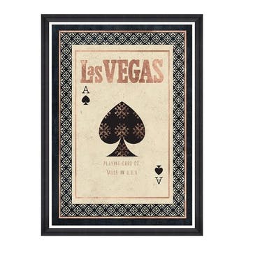 Las Vegas Black Framed Print,70 x 100cm