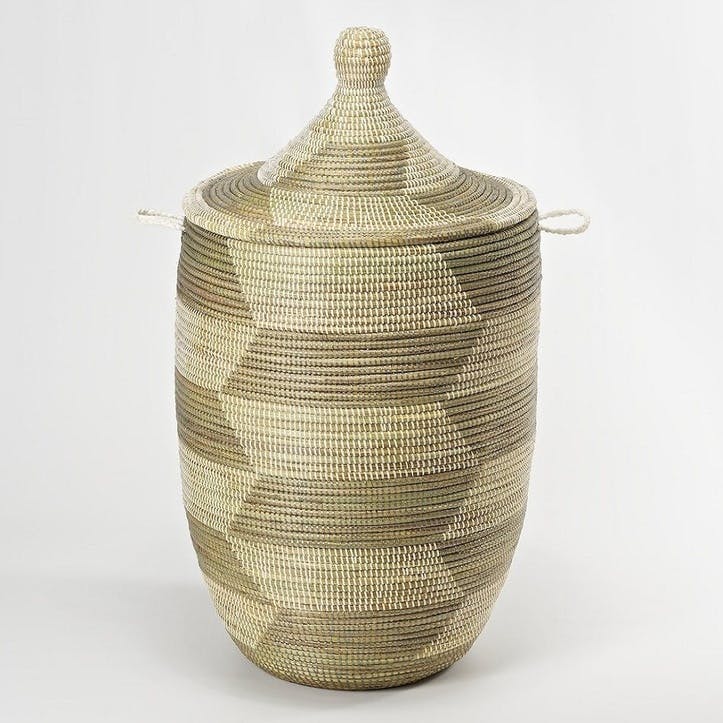 Ali Baba Laundry Basket, Large, Natural/ Grey