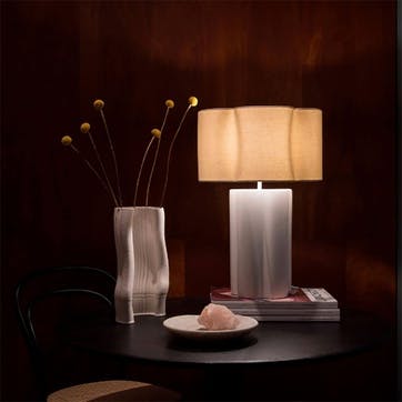 Flower Table Lamp H54cm, Opal