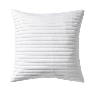 Quilted Lines Filled Cushion 55X55, White