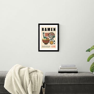 Luxe Poster Co Japanese Ramen Print A3, Black Frame