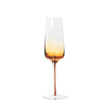 Amber Mouth Blown Champagne Glass