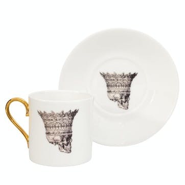 Rock and Roll Skull in Crown Espresso Cup & Saucer