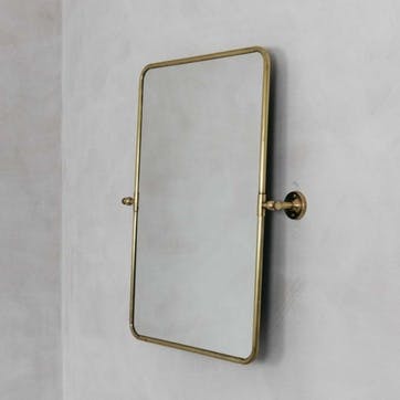Otto Rectangular Tilting Mirror, Gold