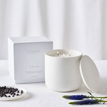 Calm 3 Wick Ceramic Candle 710g, White