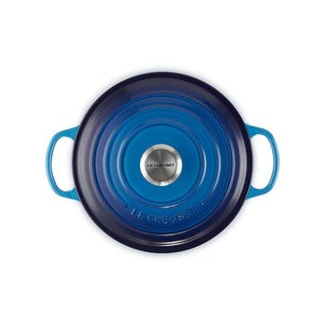 Signature Cast Iron Round Casserole 24cm, Azure