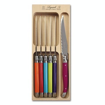 Steak Knife Set, Multicoloured Handle, Set of 6