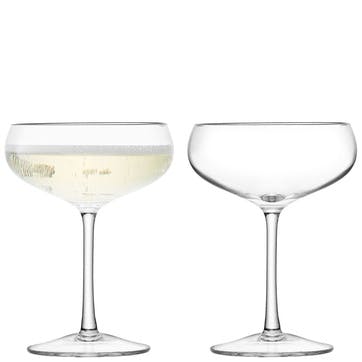 Wine Champagner Saucers Set of 2 220ml, Clear