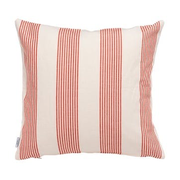 Nook Stripe Hand Made Cushion 40 x 40 cm, Red / White