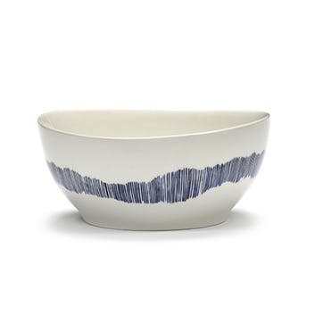Ottolenghi, Set of 4 Large Bowls, White and Blue