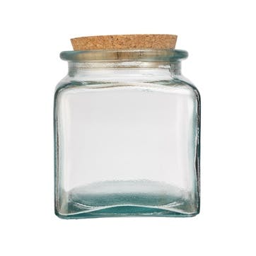 Recycled Glass Storage Jar, 1.5L, Clear